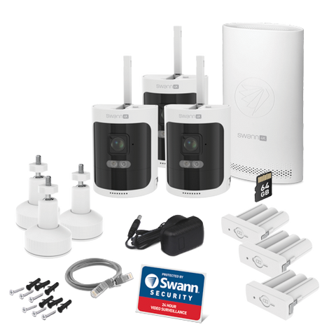 AllSecure4K Wireless Security Kit with 3 x Wire-Free Cameras & NVR Tower | SWNVK-AS4K800SD3