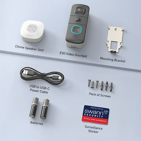 EVO Wireless Video Doorbell with SwannShield AI Voice Assistant | SWIFI-SEVDBC
