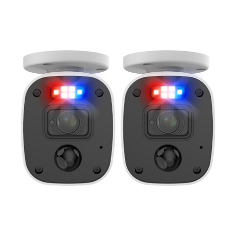 Home 2K DVR Audio/Video Flashing & Spotlight Add-On Bullet Camera 2 Pack | SWPRO-2KMQBPK2