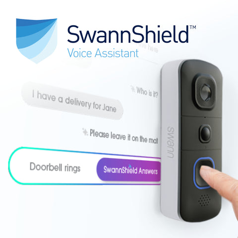 EVO Wireless Video Doorbell with SwannShield AI Voice Assistant | SWIFI-SEVDBC