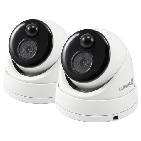 Swann Thermal Sensor Outdoor Security Cameras, 2 Pack : 1080p Full HD with IR Night Vision & PIR Motion Detection - SWPRO-1080MSDPK2