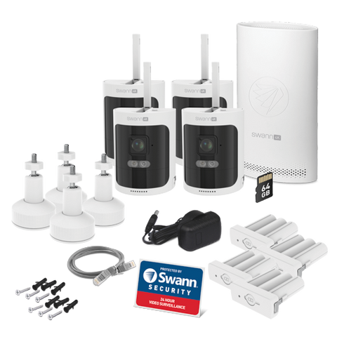 AllSecure4K Wireless Security Kit with 4 x Wire-Free Cameras & NVR Tower | SWNVK-AS4K800SD4